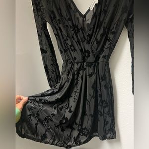 Black long sleeve mini dress